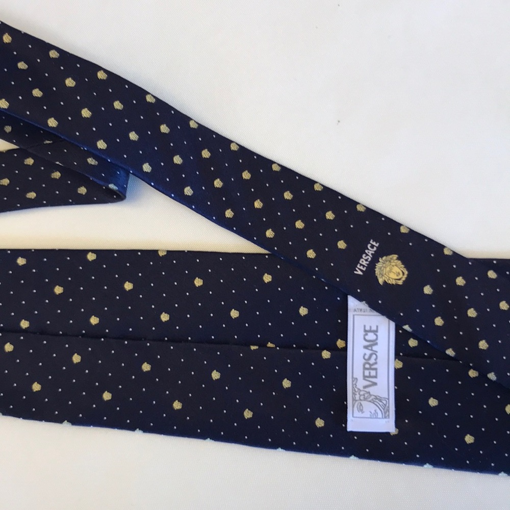 Versace Navy & Gold Silk Tie
